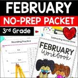 February Math and Reading Packet | 3rd Grade Valentine Mat