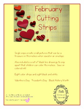 Preview of February Montessori Cutting Strips