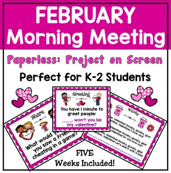 Preview of February Morning Meeting PAPERLESS PowerPoint and Google Slides