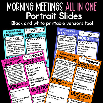 February Morning Meeting Slides | Digital Distance Learning Activities