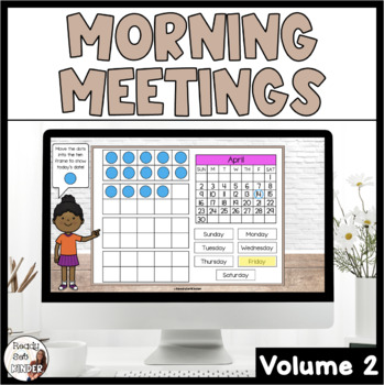 Preview of Morning Meeting Slides Vol. 2 | Virtual Classroom Calendar