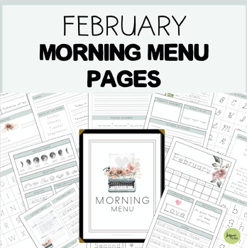 Preview of February Morning Menu Pages, Charlotte Mason, Calendar Time, Morning Time