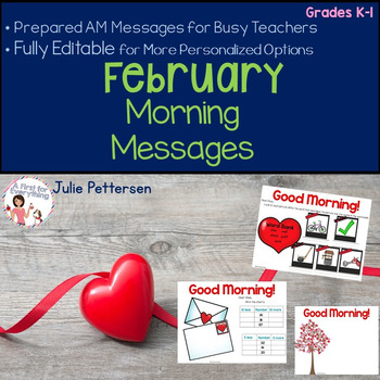 Preview of February Morning Messages Projectable and Editable