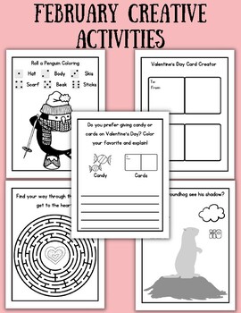 Preview of February Morning Work Creative Thinking Independent Activity Pack
