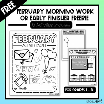 Preview of February Morning Work & Early Finisher Packet | Valentine's Day Activity FREEBIE
