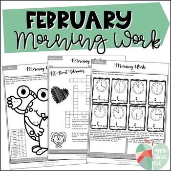 Preview of February Morning Work | For Upper Elementary | ELA and Math Review