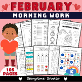 February Morning Work - Kindergarten Daily Worksheet | Mat