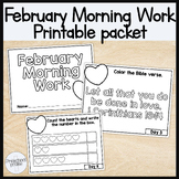 February Morning Work Printable Packet! Preschool+Kinderga