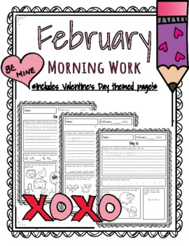 Preview of February Morning Work- Valentine's Day page included!
