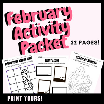 Preview of February Morning Work or Early Finishers Independent Activity Packet