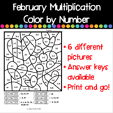 February Multiplication Activity | Color by Number