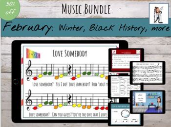 Preview of February Music Lessons Bundle