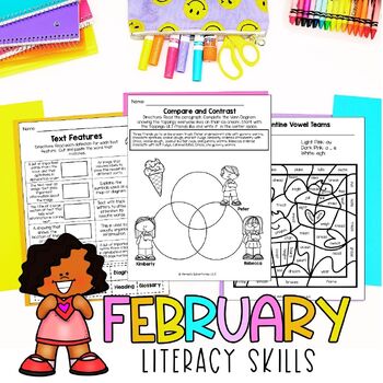 Preview of February NO PREP | Morning Work | 3rd Grade Literacy Worksheets | Language Arts