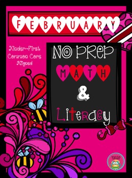 Preview of February NO PREP Math and Literacy