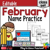 February Valentine's Day Name Activities for Preschoolers 