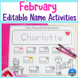 February Name Practice Worksheets and Activities