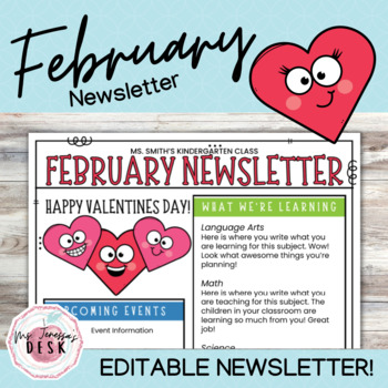 Preview of February Newsletter Template *Editable