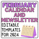 February Newsletter Template & February 2024 Calendar (Bot