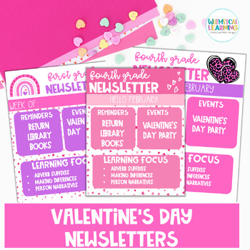 February Newsletter | Valentines Day Newsletter Template by Whimsical ...