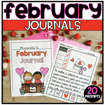 February No Prep Primary Journal Prompts by A Teacher and her Cat