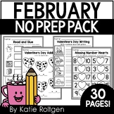 February No Prep Printables for Kindergarten