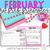 February No Prep Printables, math + literacy, emergency su