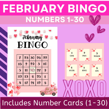 Preview of February Number Bingo- Centers and Small Groups
