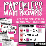 February PAPERLESS Math Prompts Morning Work Spiral Review