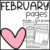 February Pages K-2 Math and Literacy