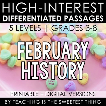 Preview of February Passages: History - Distance Learning Compatible