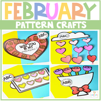 Preview of February Patterns Crafts Winter Activities | Valentine's Day Crafts