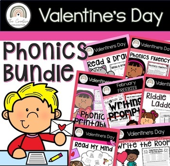 Preview of February Phonics Bundle | First & Second Grade Valentine's Day Word Work | SOR