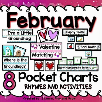 Preview of February Pocket Chart Activities Valentine's Day Dental Health for Circle Time