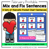 February Pocket Chart Sentences | Predictable Sight Word S