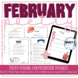 February elements of poetry comprehension worksheet, 3rd, 