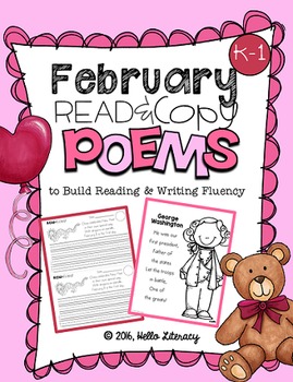 Preview of February Poems for Building Reading Fluency & Writing Stamina (K-1)
