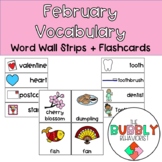 February Pre-K Vocabulary Word Wall + Flashcards