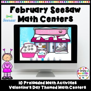 Preview of February Preloaded Seesaw Kindergarten Math Centers