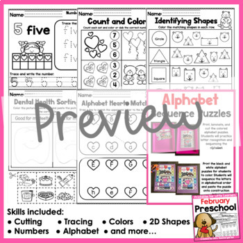 February Preschool Printables by Mrs Teachergarten | TpT