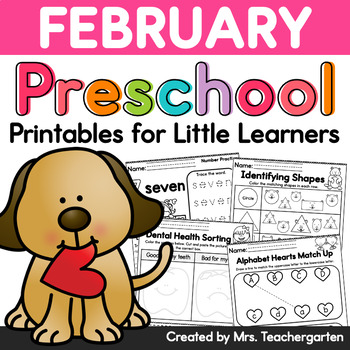 Preview of February Preschool Printables