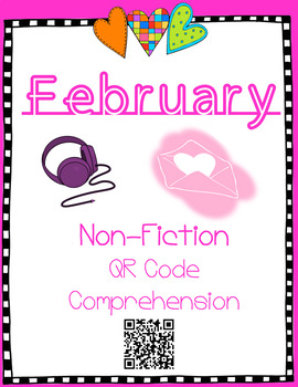 Preview of February- Presidents & Benjamin Franklin- Non Fiction QR Code Comprehension