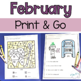February Print & Go Worksheets - Reading Comprehension & L
