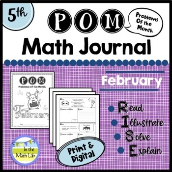 Preview of 5th Grade Math Word Problems FEBRUARY Journal - 3 Formats Included