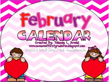 Preview of February Promeathean Board Calendar