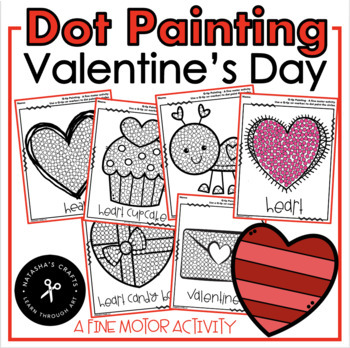 Preview of Dot Q-tip Painting Valentine's Day A Fine Motor Development Activity