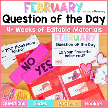 Preview of Conversation Starter Cards February Morning Meeting Ideas - Question of the Day