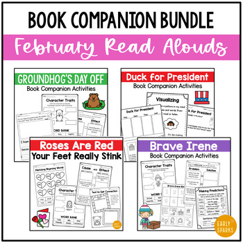Preview of February Read Aloud BUNDLE - Book Companion Activities for K-2 Students