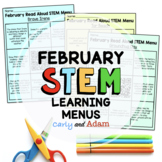 February Read Aloud STEM Activity Menus Distance Learning