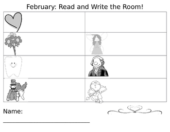 Preview of February Read and Write the Room