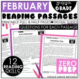 February Reading Comprehension - 3rd & 4th Grade Passages 